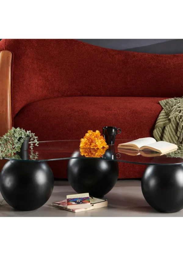 3 Toplu Camlı Masif Sehpa | Temperli Fasulye Camlı El İşçiliği Özel Tasarım - Görsel 2