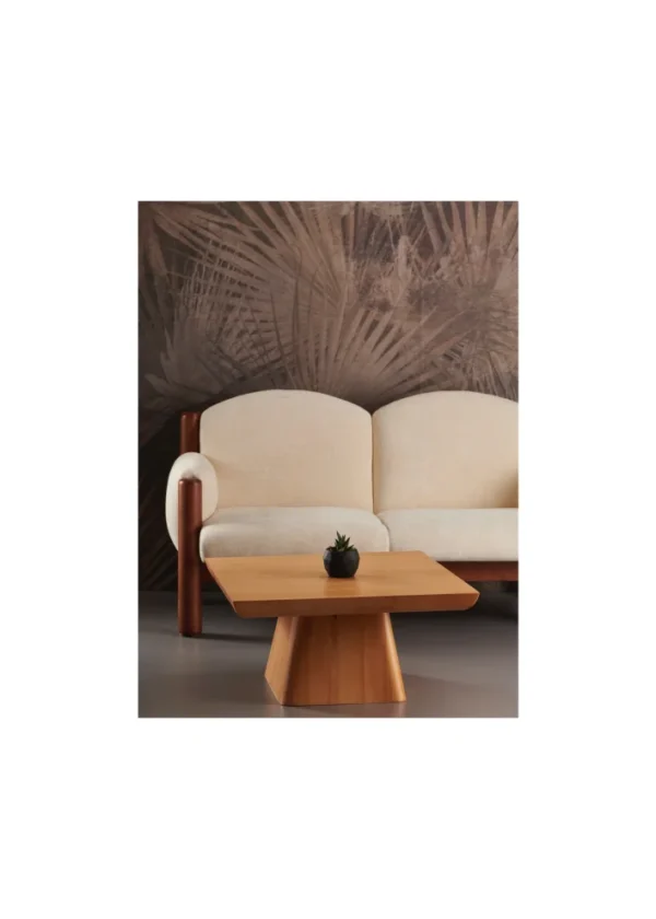 Masif Ihlamur Ağacından Küp Orta Sehpa | Naturel Meşe Renk - Görsel 3