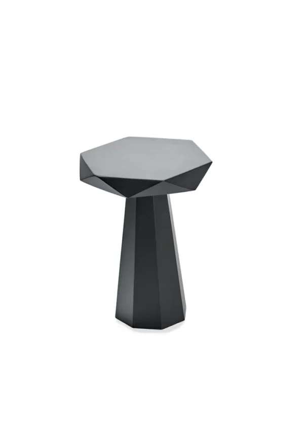 Masif Altıgen Yan Sehpa | Ihlamur Ağacı Lake Mat Siyah 02 - Görsel 4